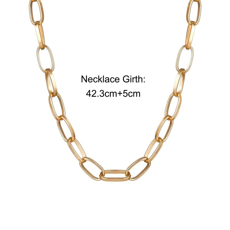Kalung Choker Rantai Bahan Alloy Tebal Gaya Punk Gothic Untuk Wanita