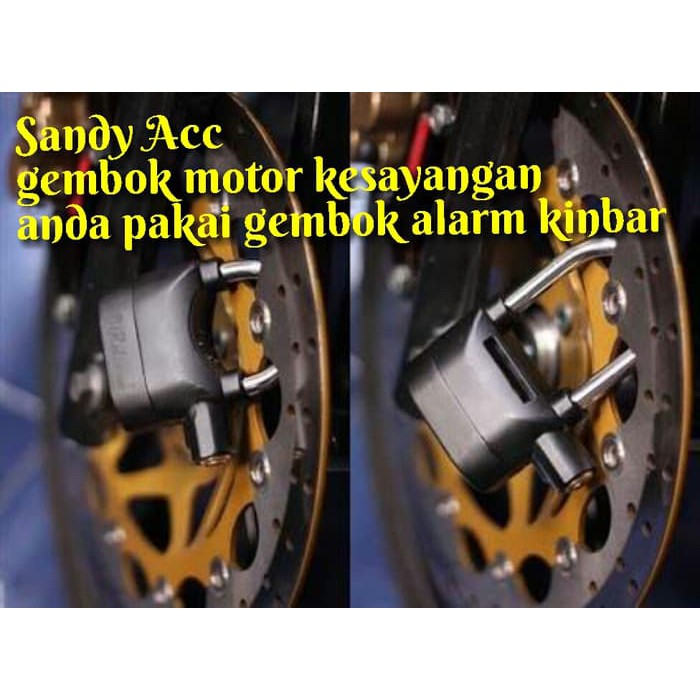 Gembok Alarm - alarm Lock - alarm Anti Maling - Kunci Cakram Motor