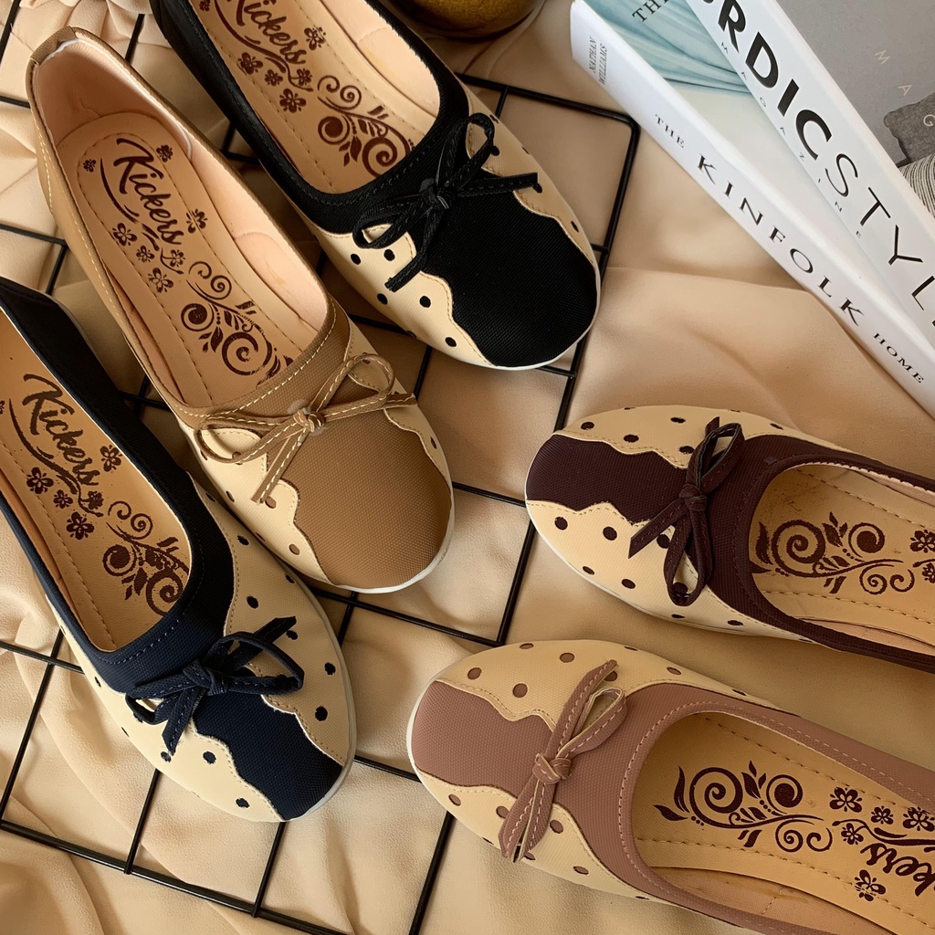 Sepatu wanita flatshoes motif polkadot sepatu wanita terbaru motif NDOLNDOL 7