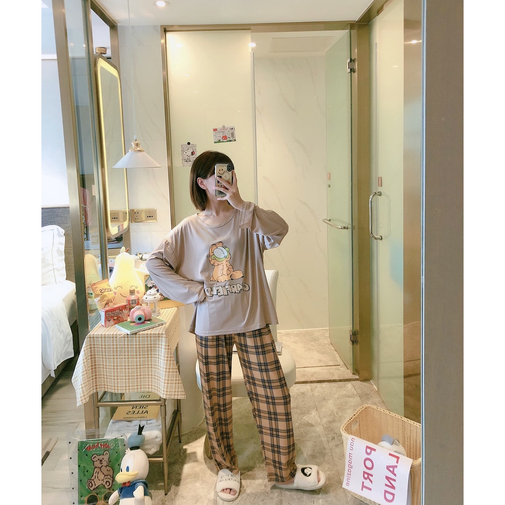 GP1098 SETELAN CELANA PIYAMA BAJU TIDUR JOGER JOGGER WANITA DEWASA PP SPANDEK IMPORT LENGAN PANJANG 