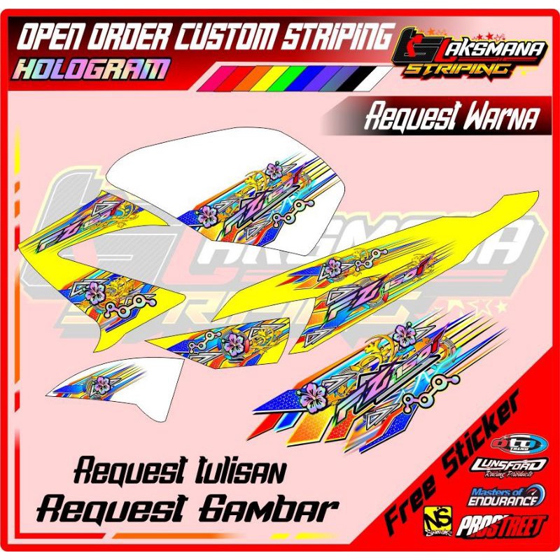 STRIPING TRANSPARAN HOLOGRAM VIXION OLD KEREN MURAH