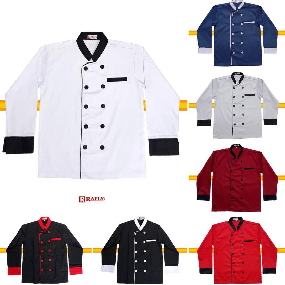[KODE SACJO] Baju Chef - Baju Koki - Baju Koki Lengan Panjang - Baju Koki Pria/Wanita - Seragam Koki
