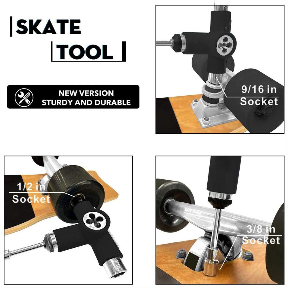 Lanfy Alat Skate Rumah T-shape Semi Otomatis Heavy Duty Wrench Skateboard Repair Tools