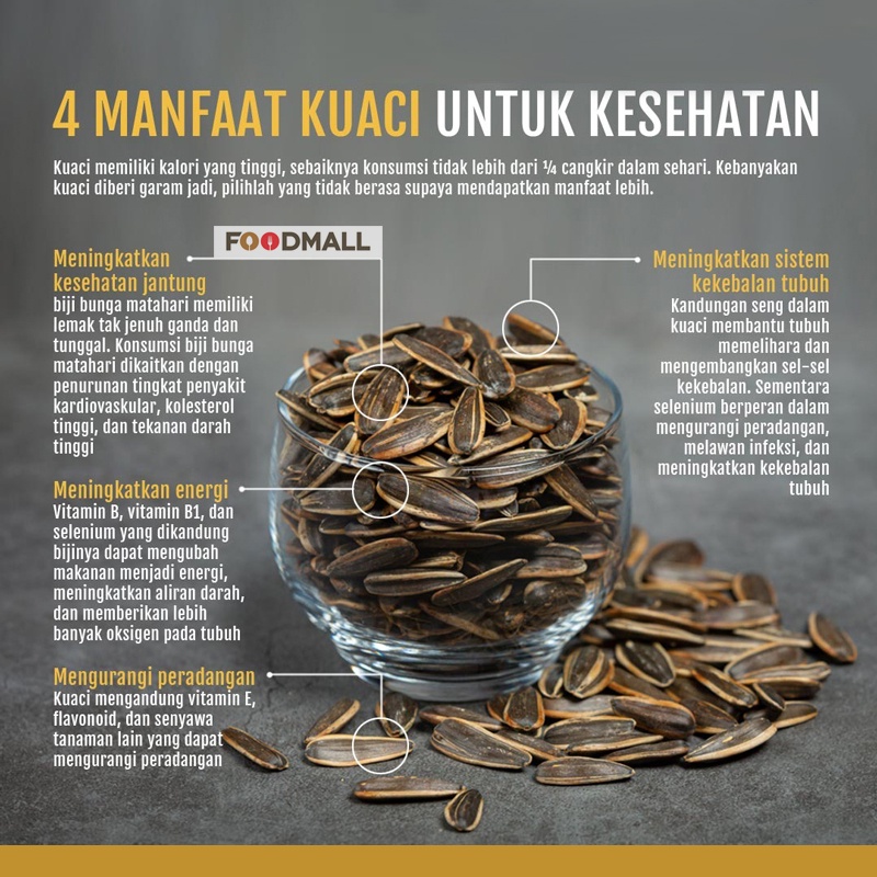 Sunflower Seed / Kuaci Kupas Mentah 1 Kg Mentah