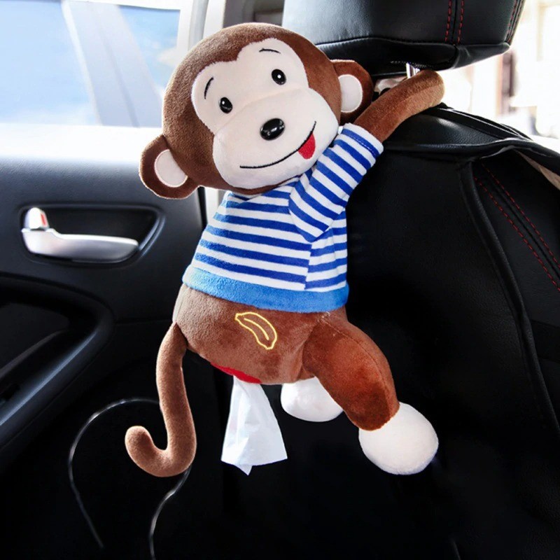 GS8 Tempat Tisu Mobil Cartoon Monkey Car Hanging Monyet Tissue Box EAFC EA315