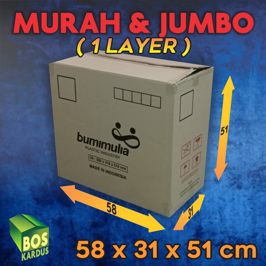 Kardus bekas besar/ kardus packing pindahan/ kardus super besar tebal/ karton box kotak Jumbo  1GHFD-58x31x51
