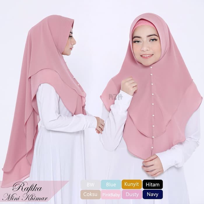 Jilbab Instan Syari Hijab Kerudung Khimar Ceruti 2Layer Rafika Mutiara