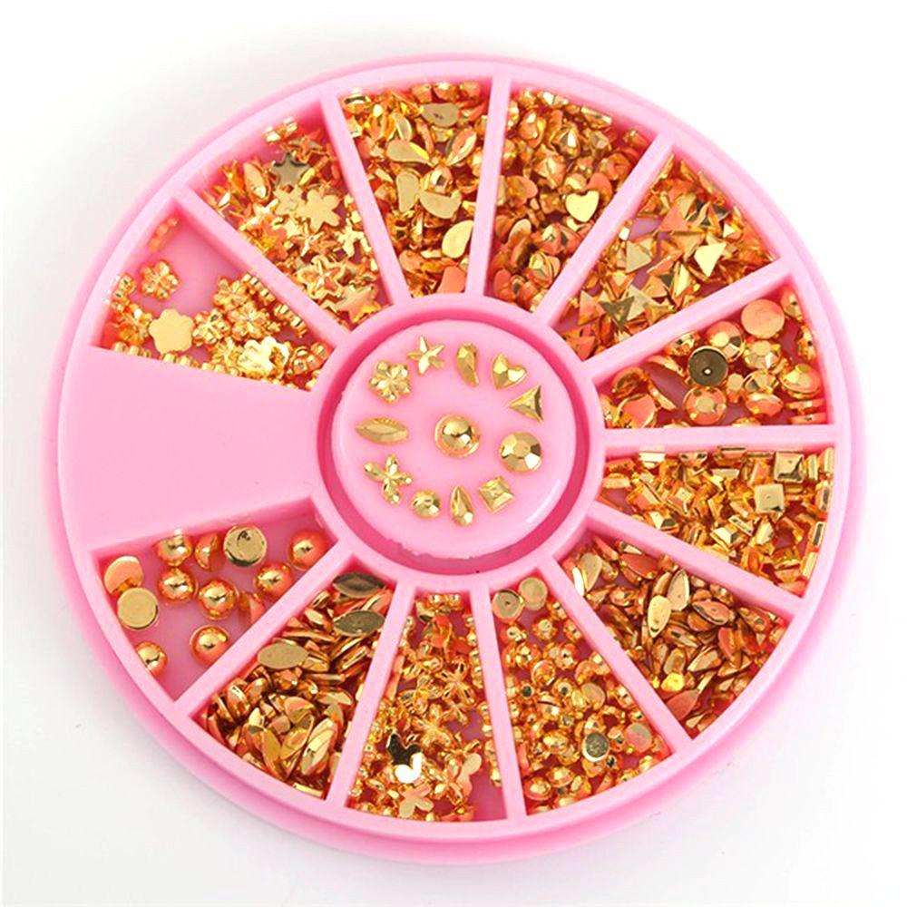 AUGUSTINA Agustina Nail Art 3d Slice Mixed Studs In Wheels DIY Dekorasi