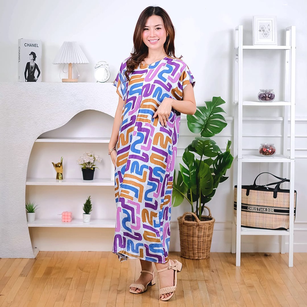 BEFAST - ZEC OOTD Dress YUQIA / Busui Daster Di Bawah Lutut Atas Semata Kaki / Daster Wanita / Daster Motif / Keluaran Terbaru 2022 / Daster Lengan Pendek / Terlaris / Termurah