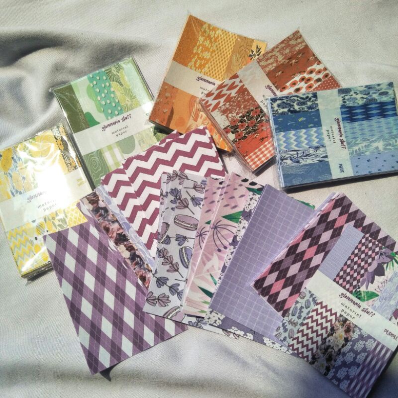 

54 sheets kertas motif DIY scrapbook aesthetic deco bujo