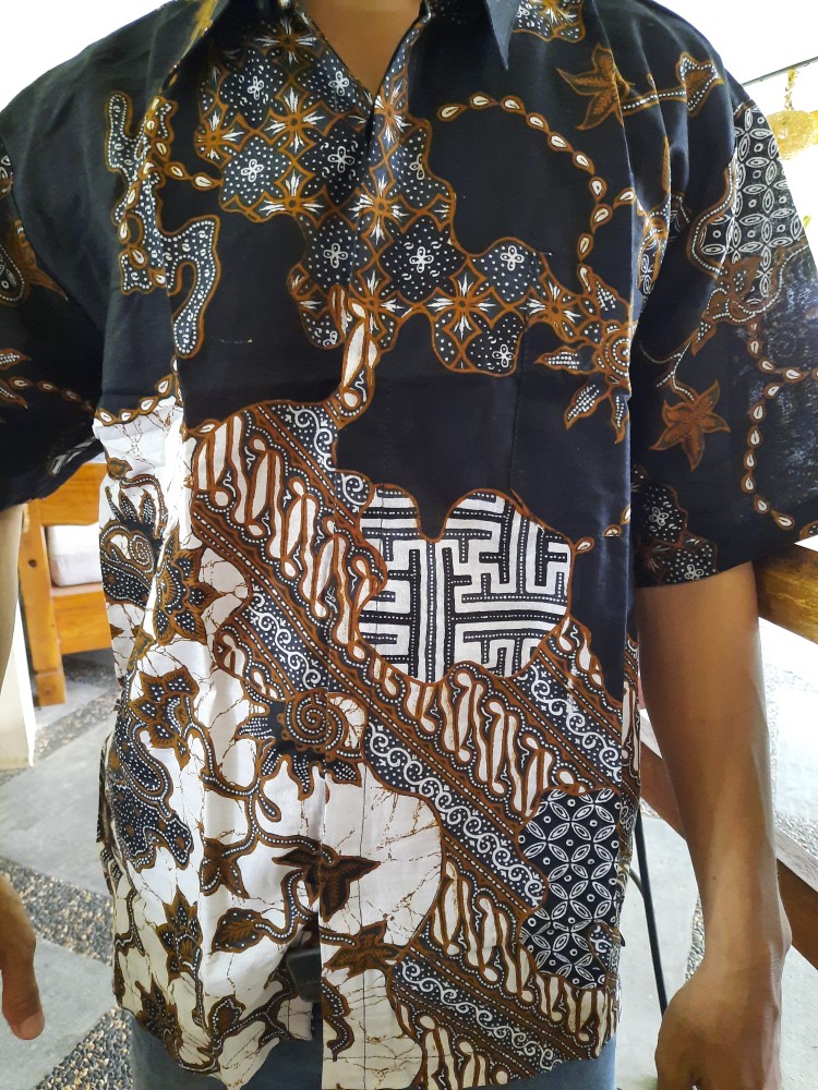 Bswbatik Hrb026 Kenongo Hem Pendek Padi Pekalongan M L Xl Batik Pria Murah Modern Grosir