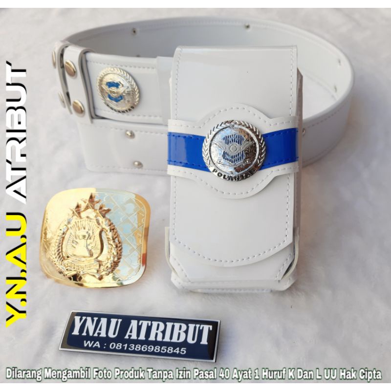 PAKET KOPEL LANTAS POLRI + KOTAK/SARUNG HP LANTAS POLRI + KEPALA KOPEL LANTAS POLRI