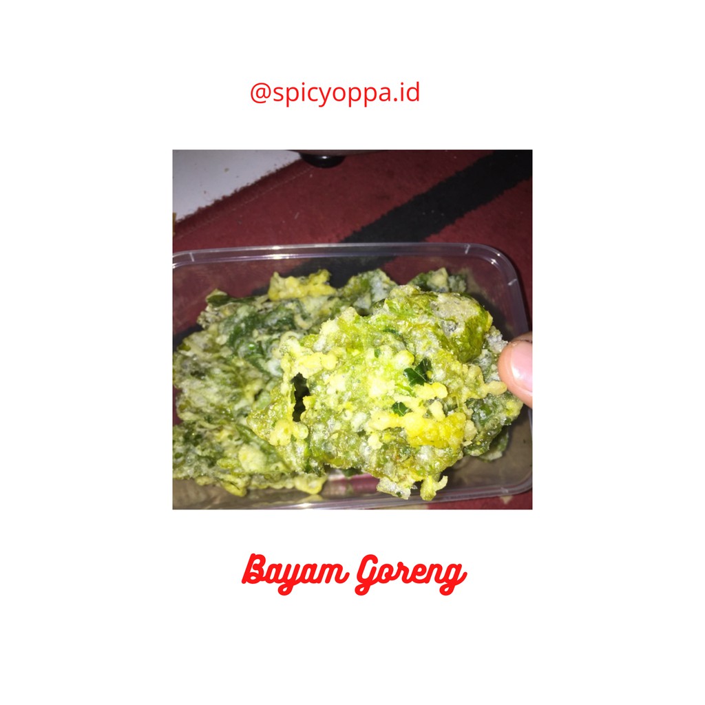 

Bayam goreng kemasan Box