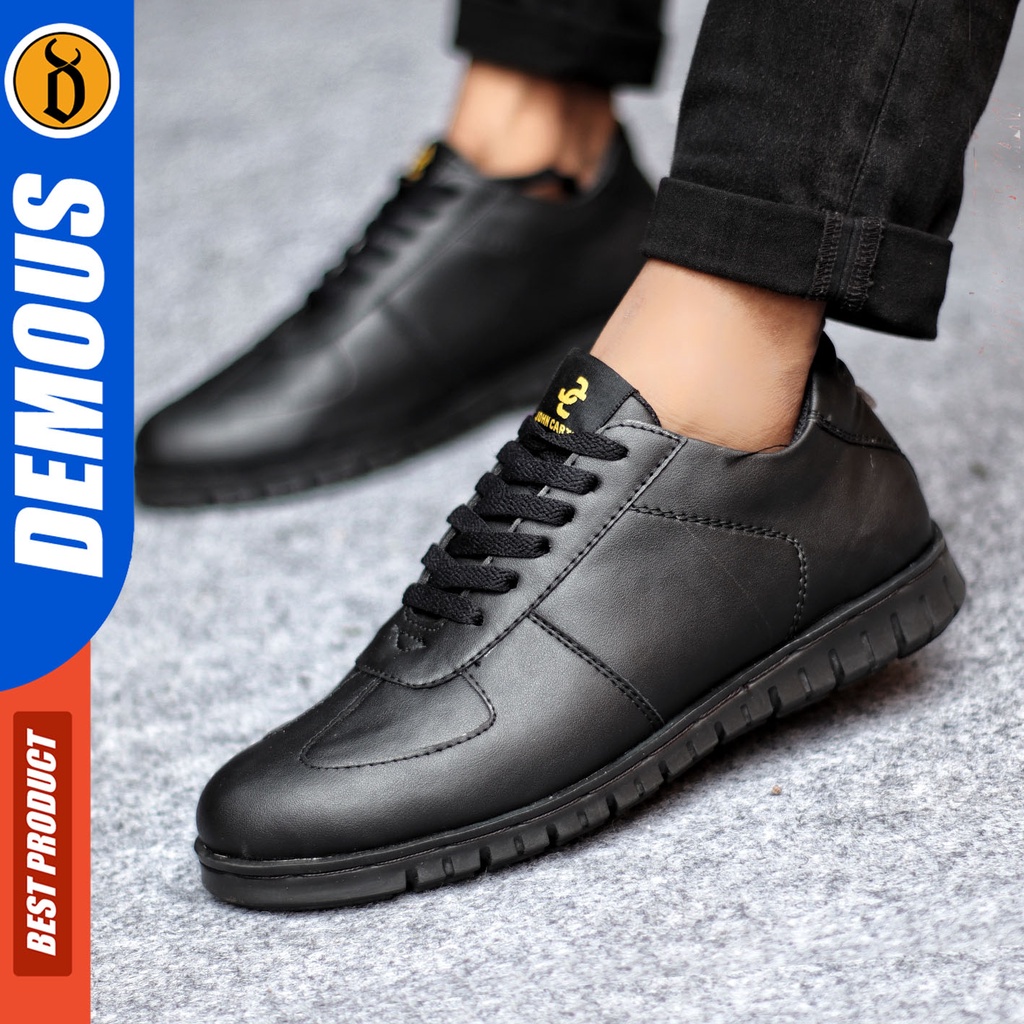 Sepatu Formal Pria Sepatu Pantofel Sepatu Casual Pria Kulit Pu Tali  Kerja Kantor Kuliah Kondangan Sepatu Hitam Pria  DEMOUS VEGAZ