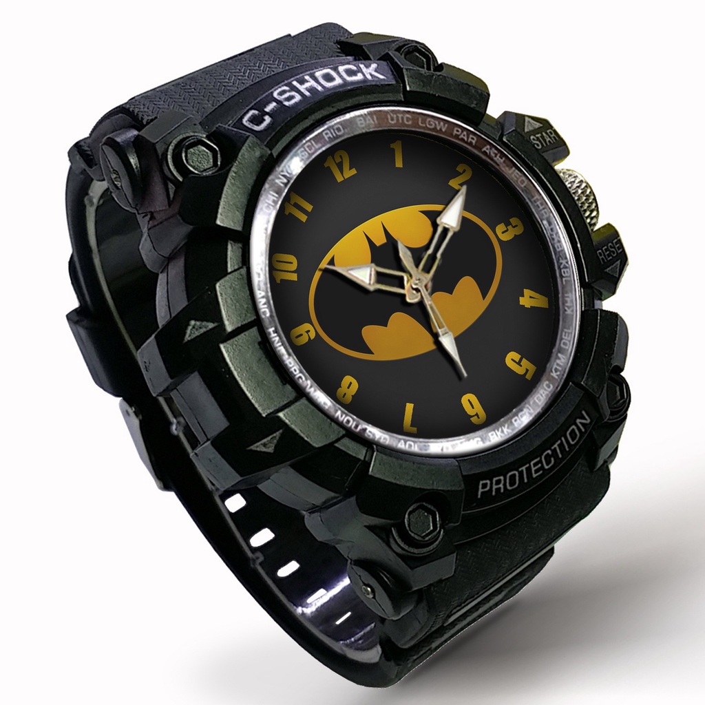 (BEST QUALITY) JAM BATMAN OUTDOOR FULL BLACK