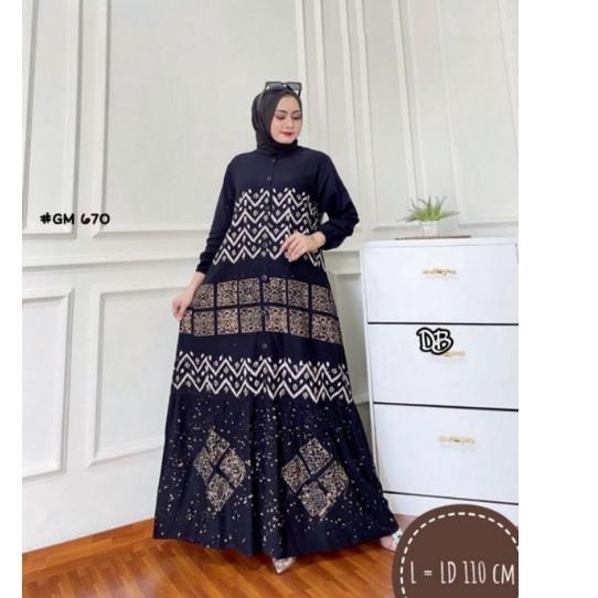 Modern.. GAMIS TWILL ORI PEKALONGAN KANCING    L