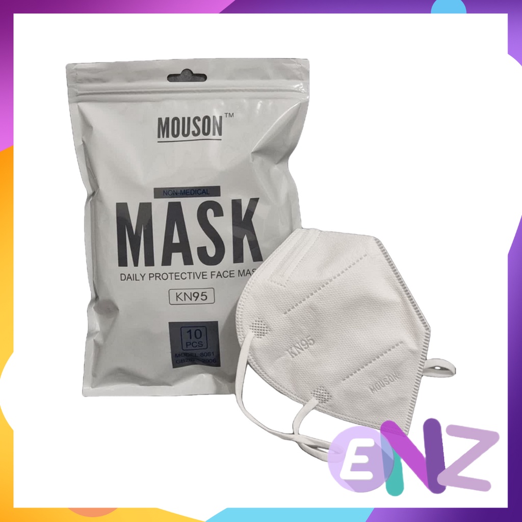 ENZ ® Masker KN95 MOUSON 5PLY MIX / Masker KN 95 embos Mix Warna 5 PLY isi 10 1016