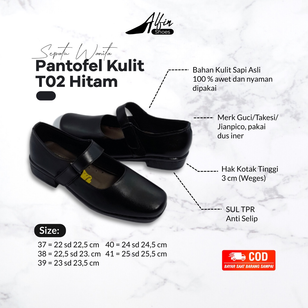 Sepatu Slop Pantofel T02 Wanita Paskibraka Paskibra Flat Shoes Formal Perempuan Slip On Murah Warna 