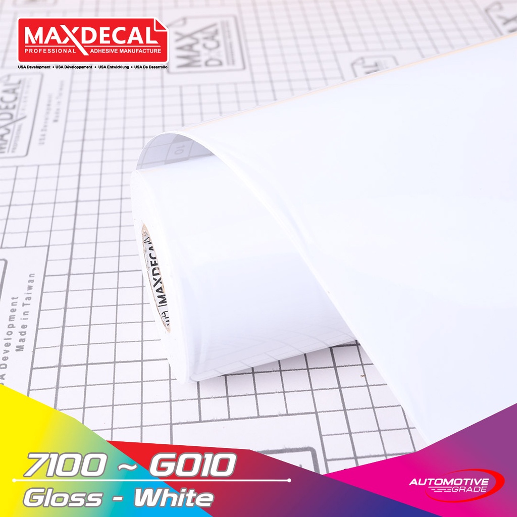

Sticker Dasaran Cutting Vinyl White Gloss Putih Kilap Skotlet Lentur 60 cm Meteran MAXDECAL 7100