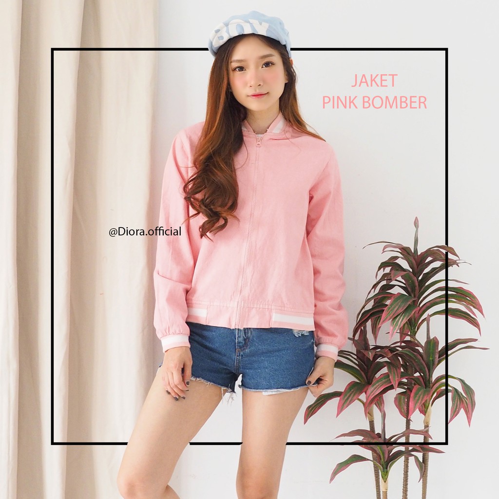 Jaket Wanita BOMBER PINK Best Seller 