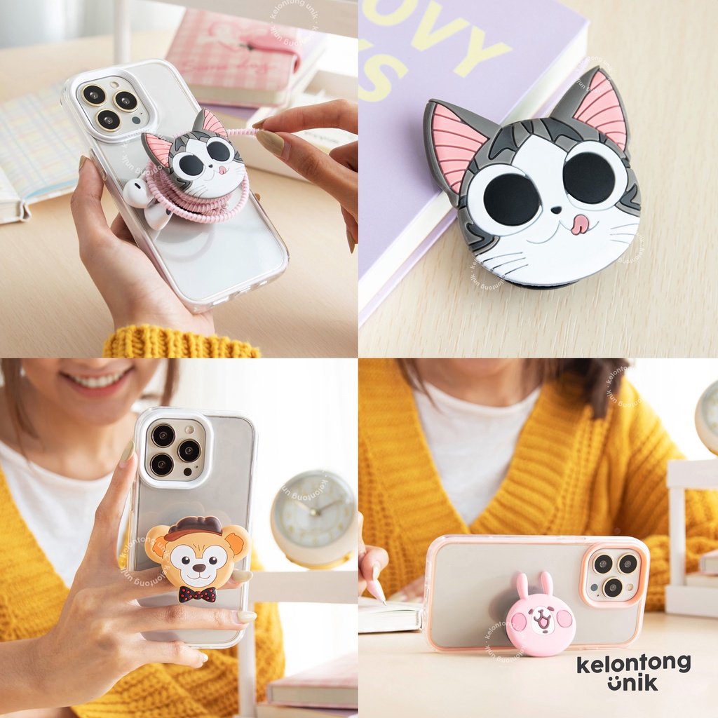 (MURAH) CARTOON - Griptok 3D/ Phone Holder PVC/ Stand HP/ Phone Stand/ Phone Grip