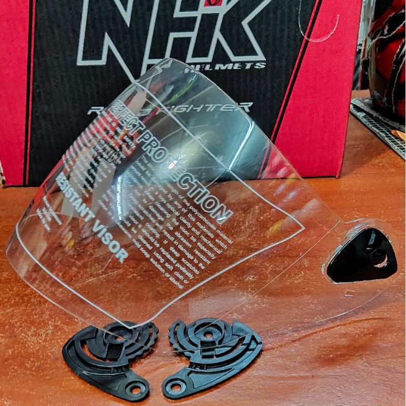 Kaca helm NHK R6 + tutup kaca + rachet +4 baut