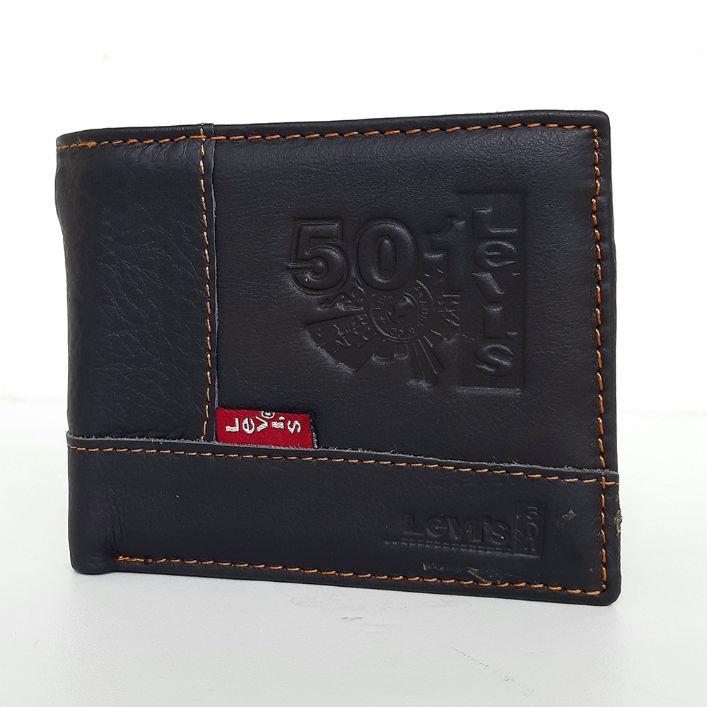 Dompet Pria Kulit Asli Lipat Hitam Coklat