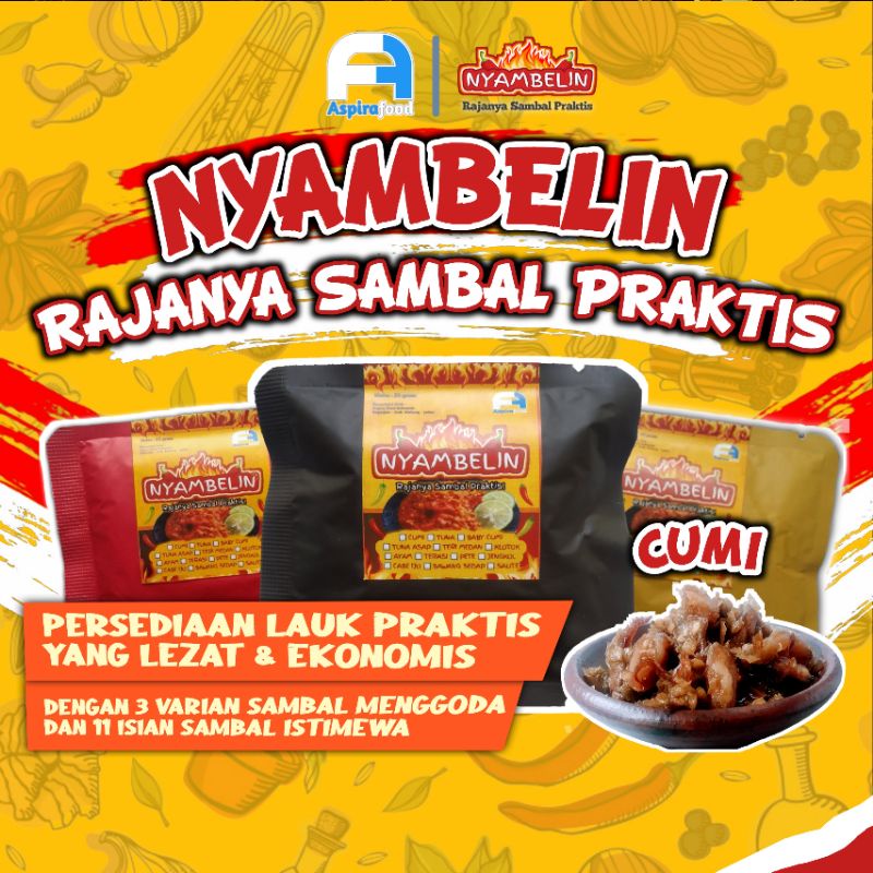 SAMBAL CUMI BAJAK BAWANG MERCON IJO TERASI SACHET NYAMBELIN RAJANYA SAMBAL PRAKTIS