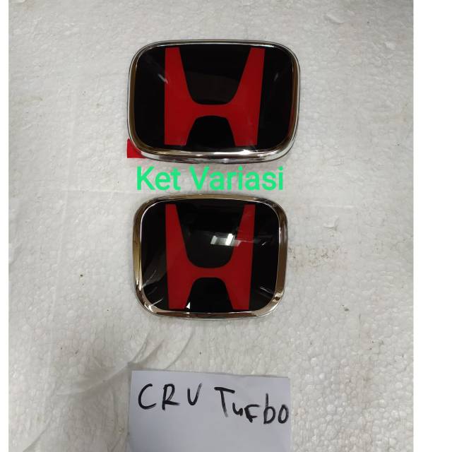 Emblem/ logo Honda hitam merah depan dan belakang Honda CRV Turbo ORI