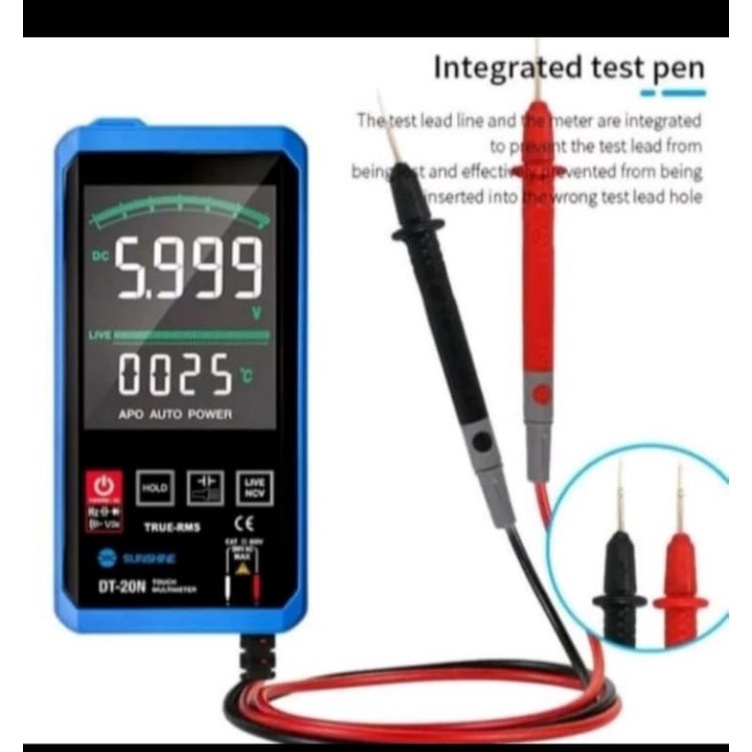 MULTITESTER DIGITAL SUNSHINE DT-20N DISPLAY DIGITAL TOUCHSCREEN LCD