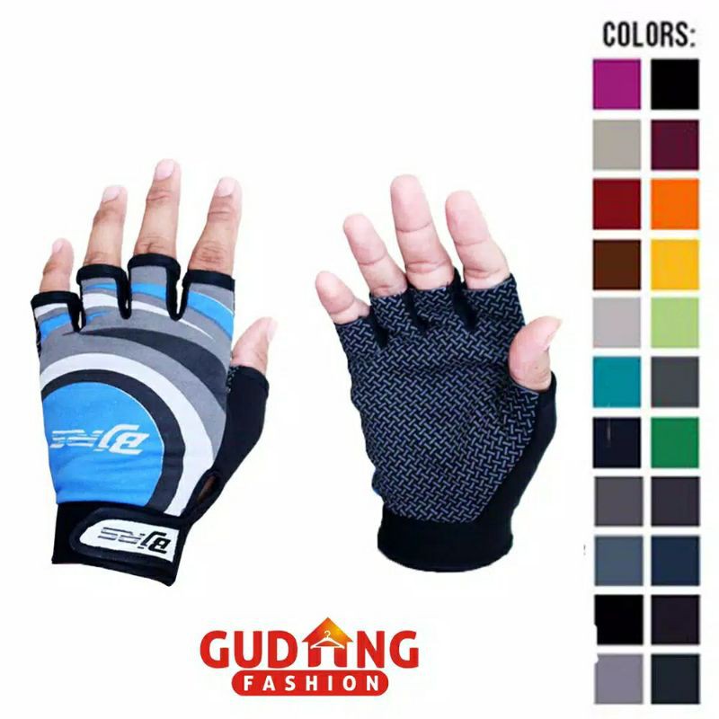 Sarung tangn BJ RS Gowes sepeda glove mtb gym fitness dayli  lokal bahan import