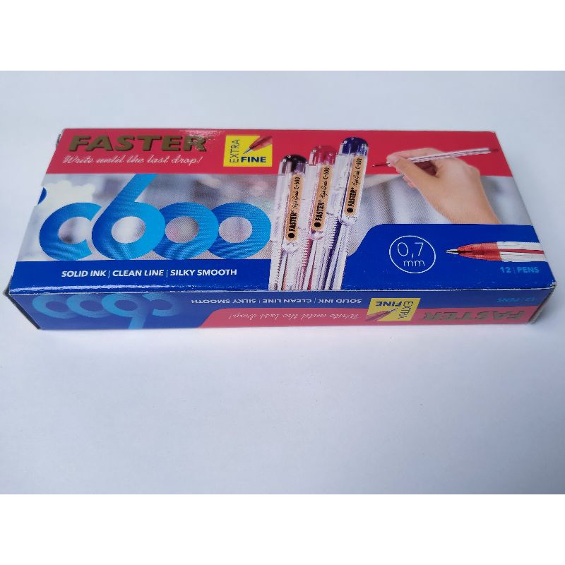 

pulpen bolpoin bolpoint faster extra fine c600 0,7 mm warna hitam