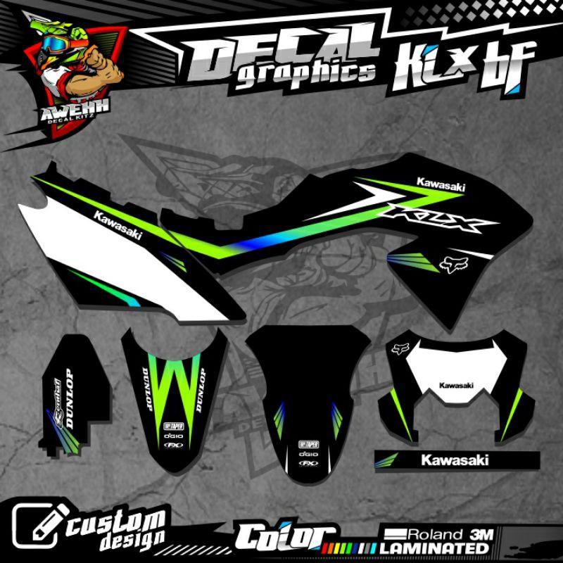 DECAL KLX BF 150 BF SE KLX L/S D TRACKER HIJAU SIMPLE