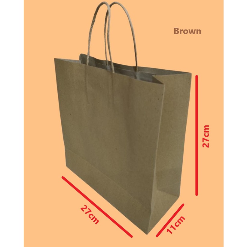 

Paperbag / kantong kertas warna coklat yl.27x11x27cm
