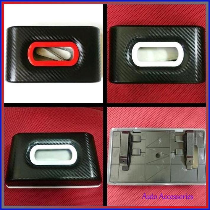 Tempat Tissu Tisu Tissue Mobil Dashboard Model Jepit Sunvisor Motif Carbon Karbon Premium ~Adl3