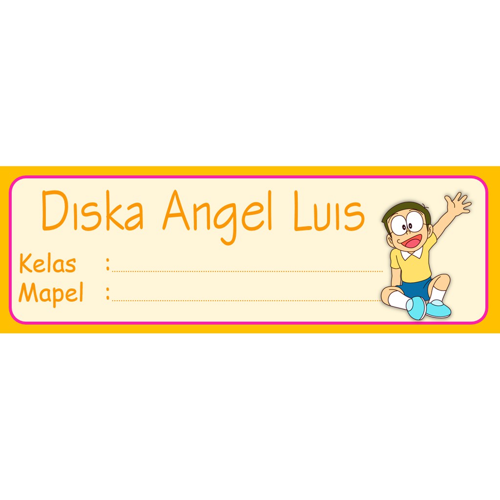 

stiker label buku anak sekolah ( doraemon )
