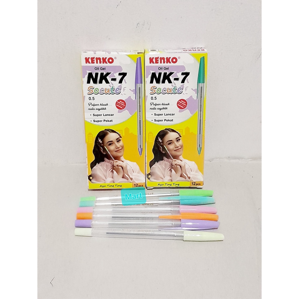 

KENKO Pulpen Pen Oil Gel SOCUTE NK-7 Hitam [ LUSIN ]