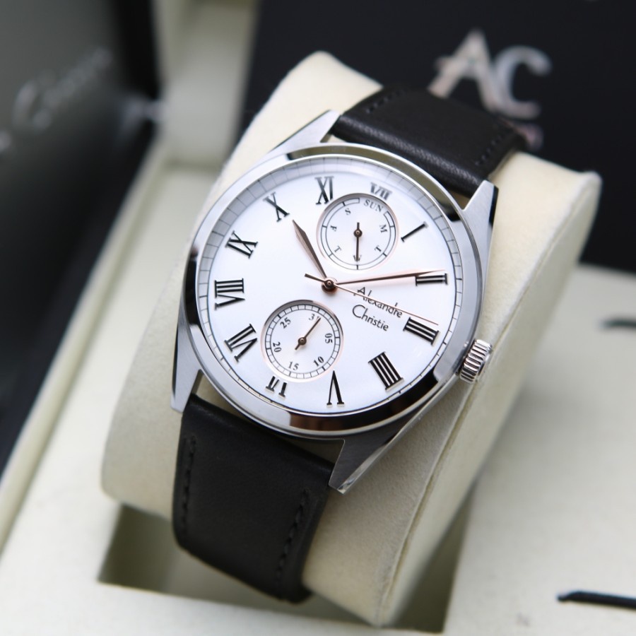 JAM TANGAN PRIA ALEXANDRE CHRISTIE AC 6578 LEATHER ORIGINAL GARANSI RESMI 1 TAHUN