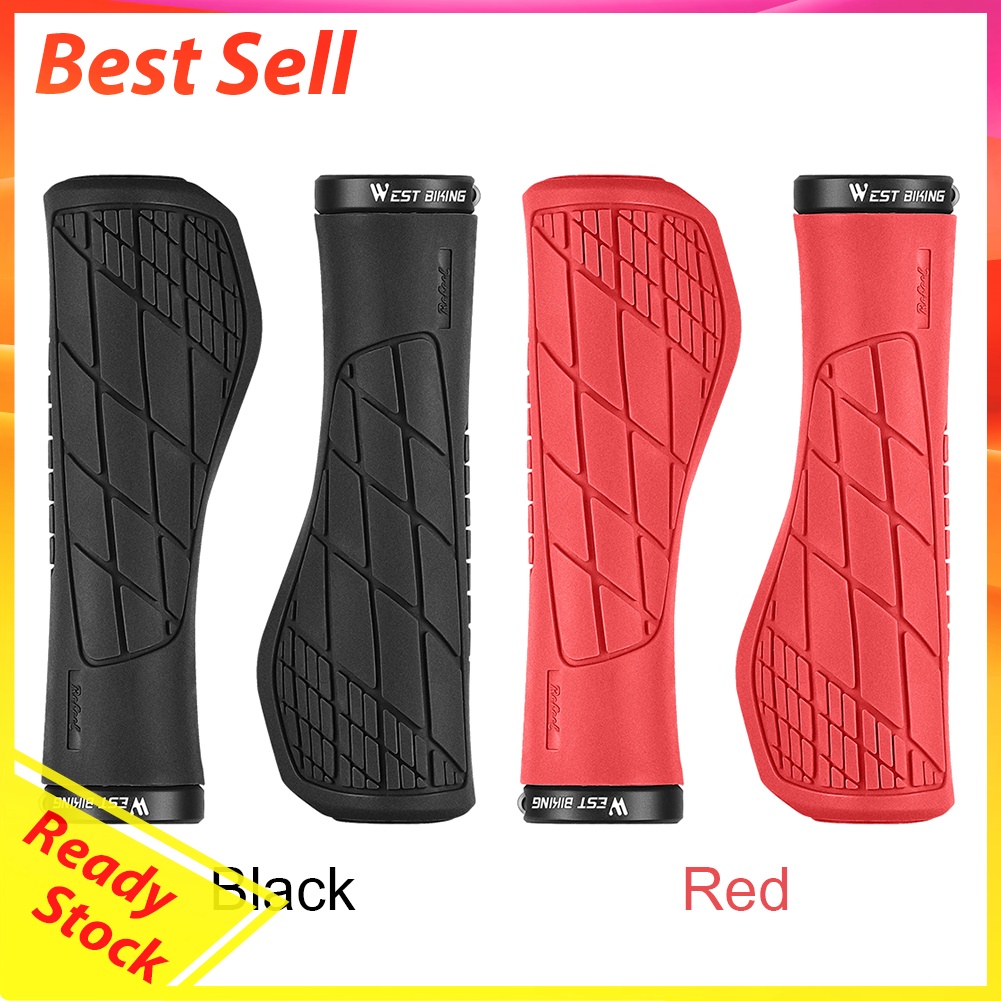 WEST BIKING Bicycle Handlebar Cover Rubber MTB Cycling Anti-slip Lock Grips