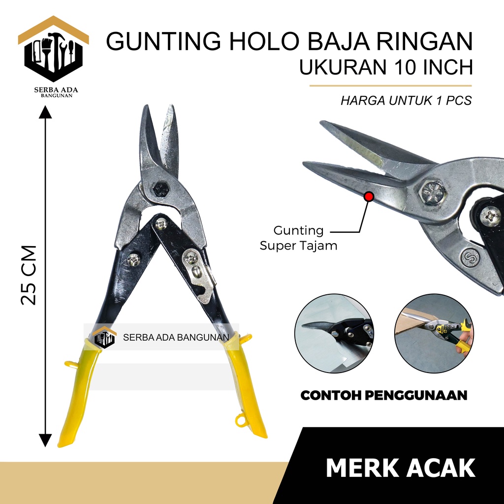 gunting seng / gunting baja ringan 10&quot; lurus cap mata (eyebrand) GUNTING SENG BAJA RINGAN 10 IN LURUS