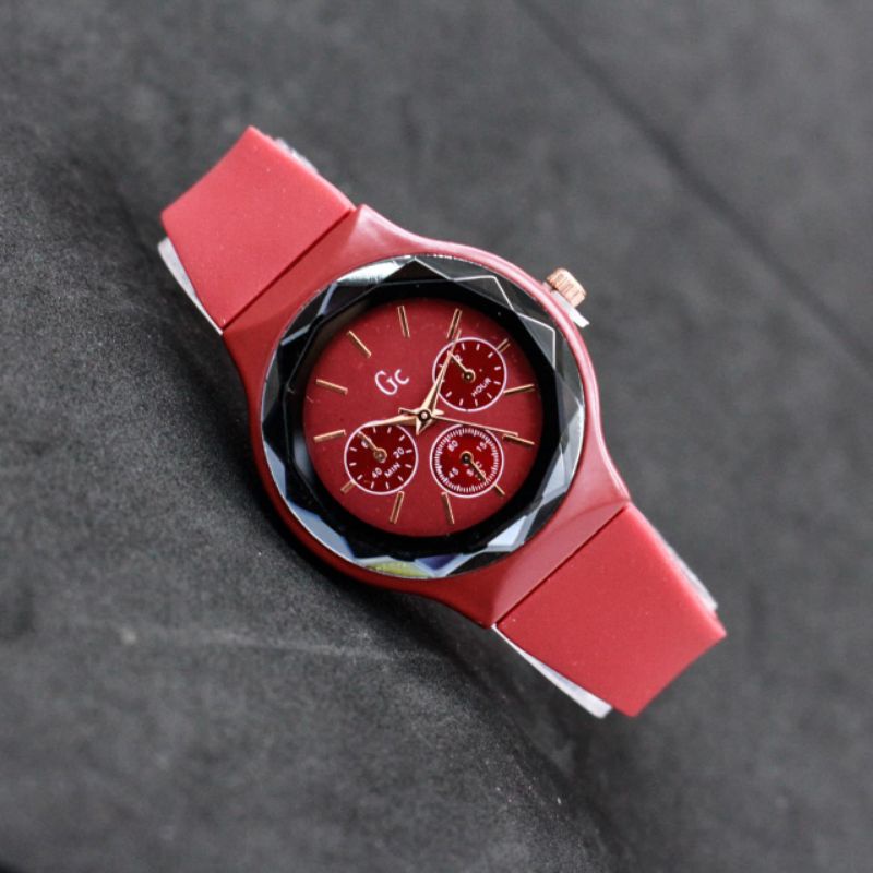 JAM TANGAN WANITA CEWEK FASHION GC SILICONE RUBBER WARNA MURAH
