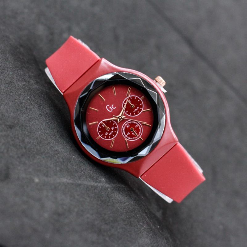 JAM TANGAN WANITA CEWEK FASHION GC SILICONE RUBBER WARNA MURAH