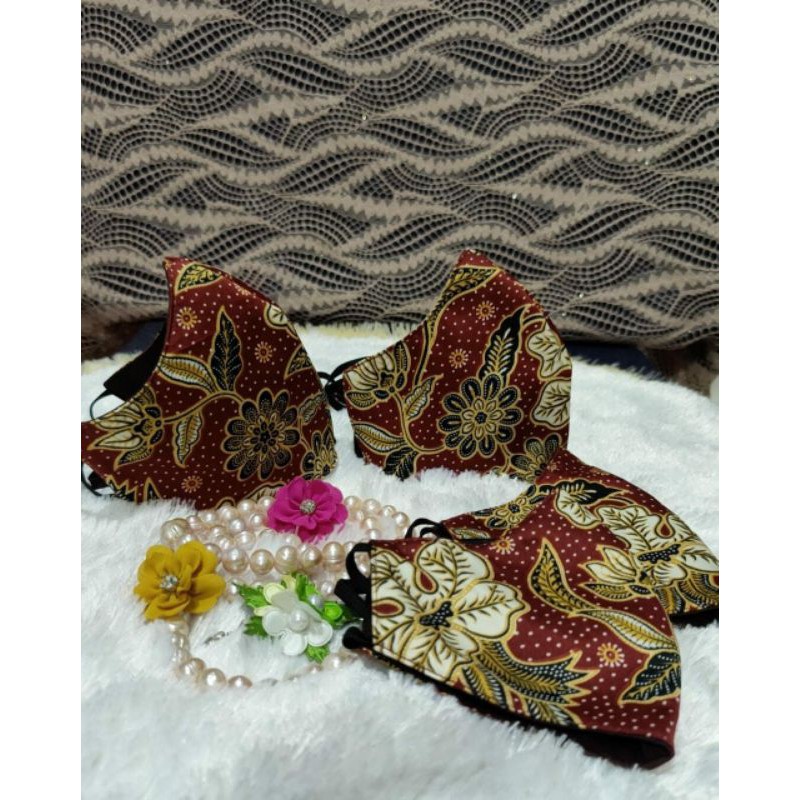 masker Batik Sutra 3 ply earloop/ headloop