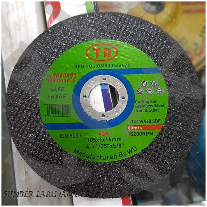 Batu Gerinda / Gurinda Potong Stainless 4" WD / TD WA60 ( ECERAN )⠀ SBJ