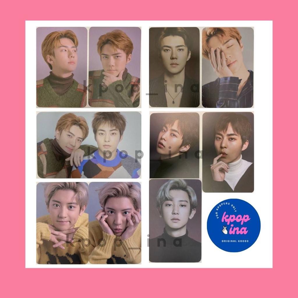 Official Photocard FLO Set EXO CHANYEOL/SEHUN/XIUMIN/SUHO