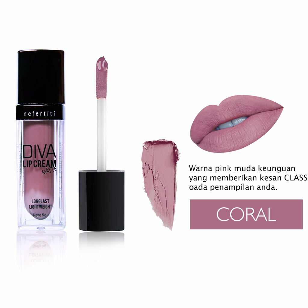 Nefertiti Paris Diva Lip Cream Matte CORAL - 5gr