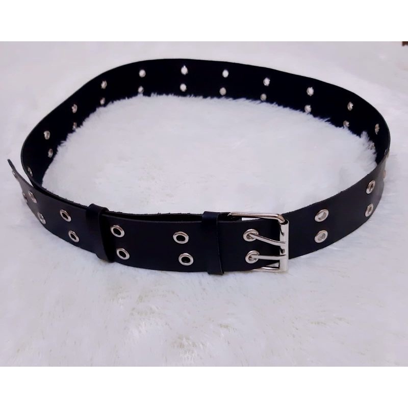 Ring belt korea Grunge/Double eyelet chain belt fashion belt wanita ikat pinggang eyelet