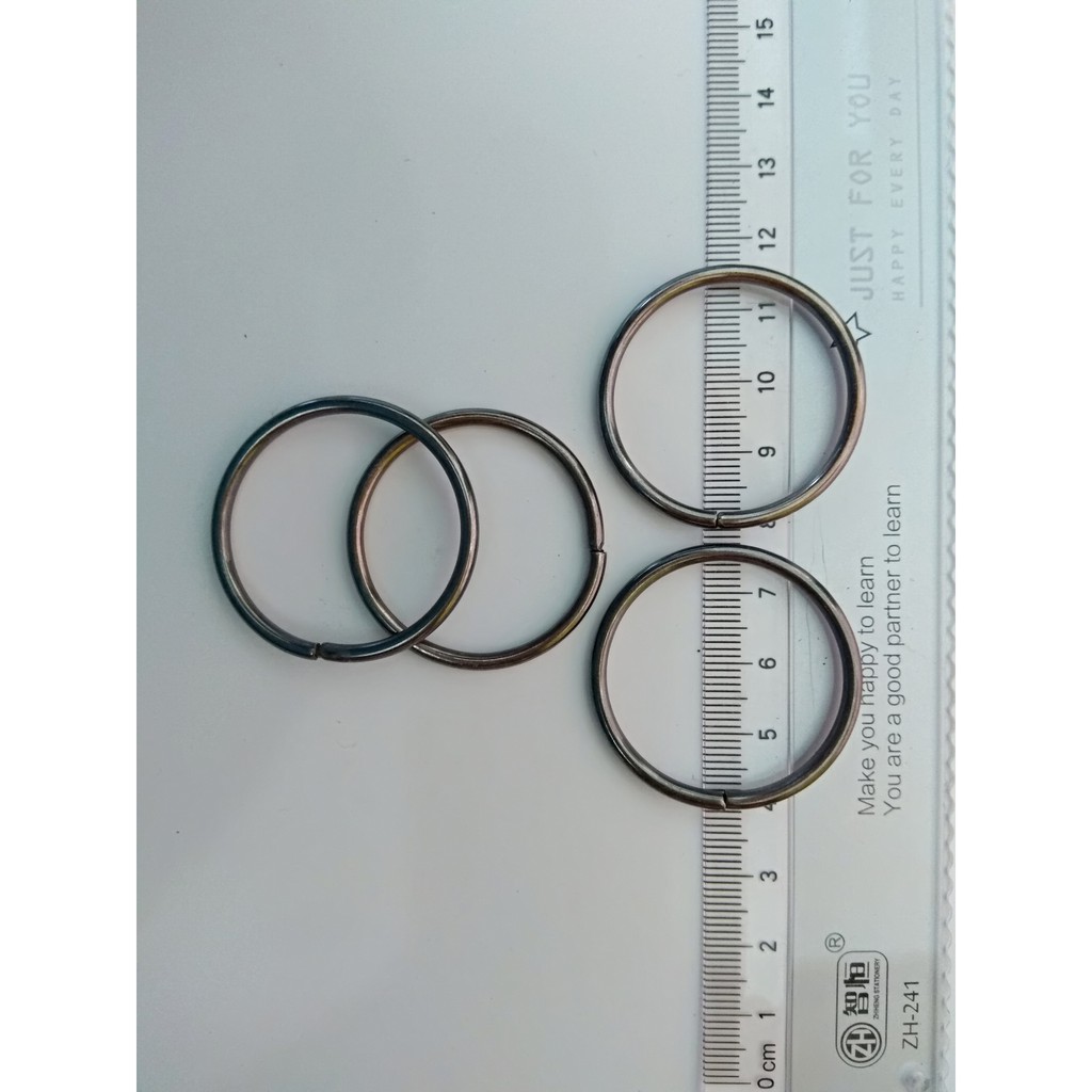 Ring Bulat nikel hitam 3.5 cm 3 mm