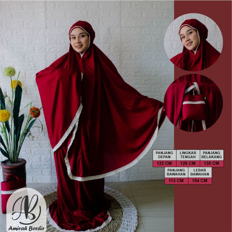 MUKENA JUMBO RAYON POLOS RENDA  MODEL TALI/ KARET