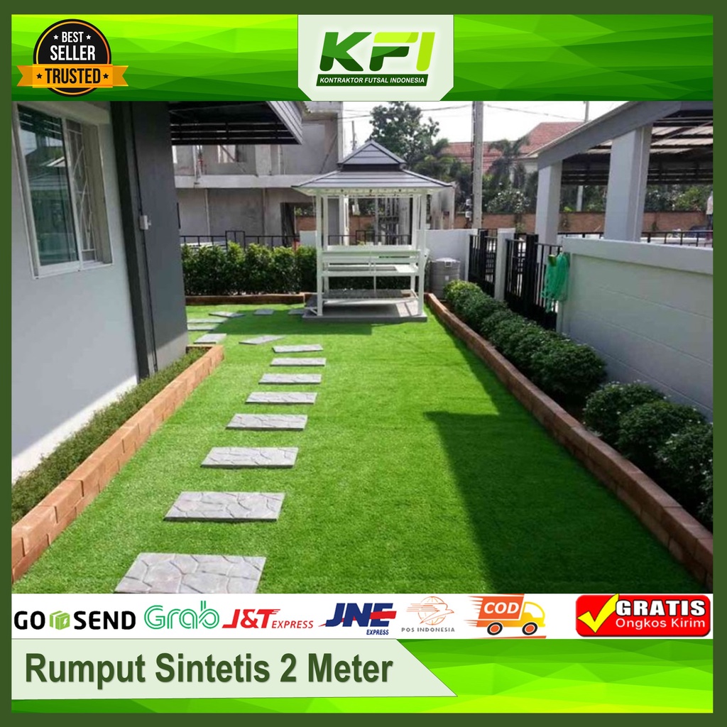 Rumput Sintetis Outdoor Karpet Rumput Sintetis Murah 2 Meter Rumput Sintetis Meteran Taman Rumput Si